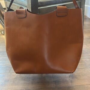 Zara Buffalo Leather Plaited Shopper Bag Large Brown Tote Bag Strap and Handles